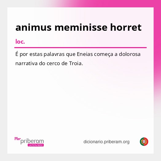 Significado de animus meminisse horret